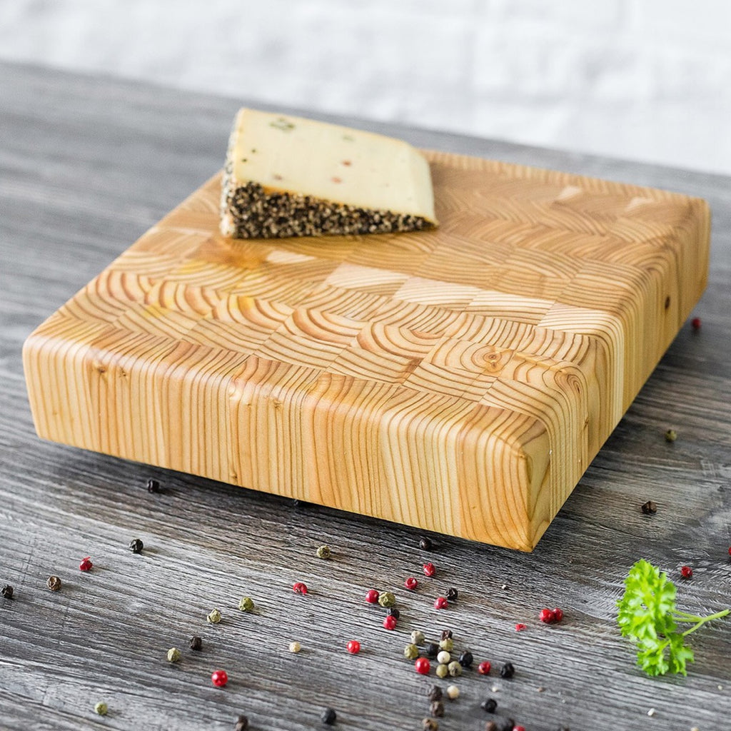 [Larch Wood] End-Grain Cheese board - Square