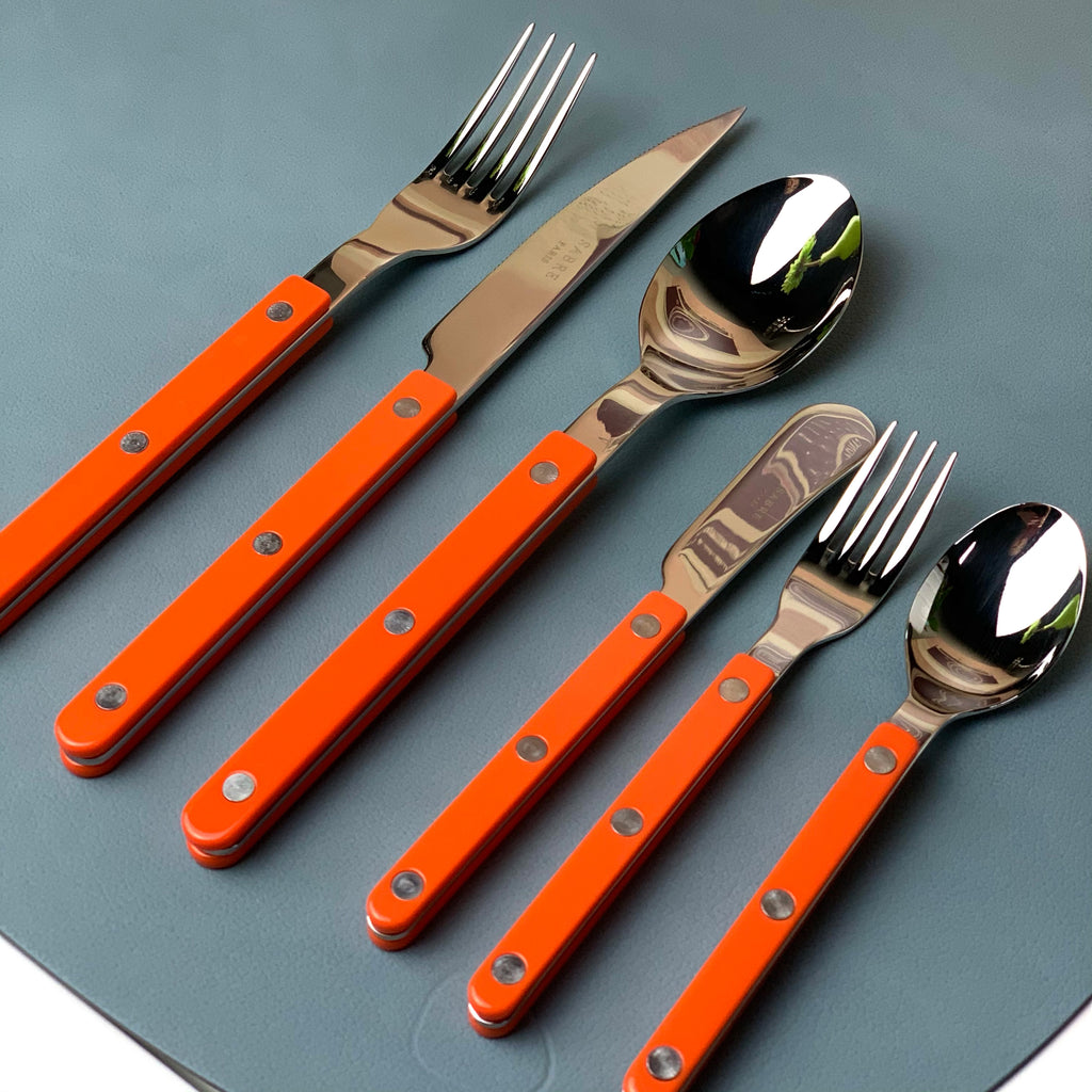 Sabre Paris- Bistrot Shiny Solid Dinner Fork, Orange
