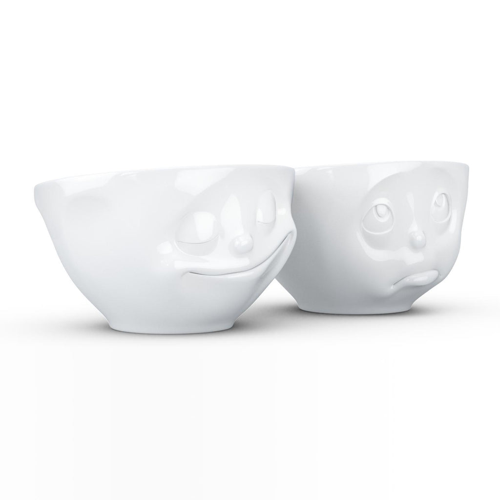 [Tassen] Small bowls set no. 2 "Happy & Oh Please" in white, 100 ml