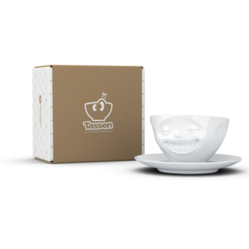 [Tassen] Coffee Cup "Laughing" white, 200 ml