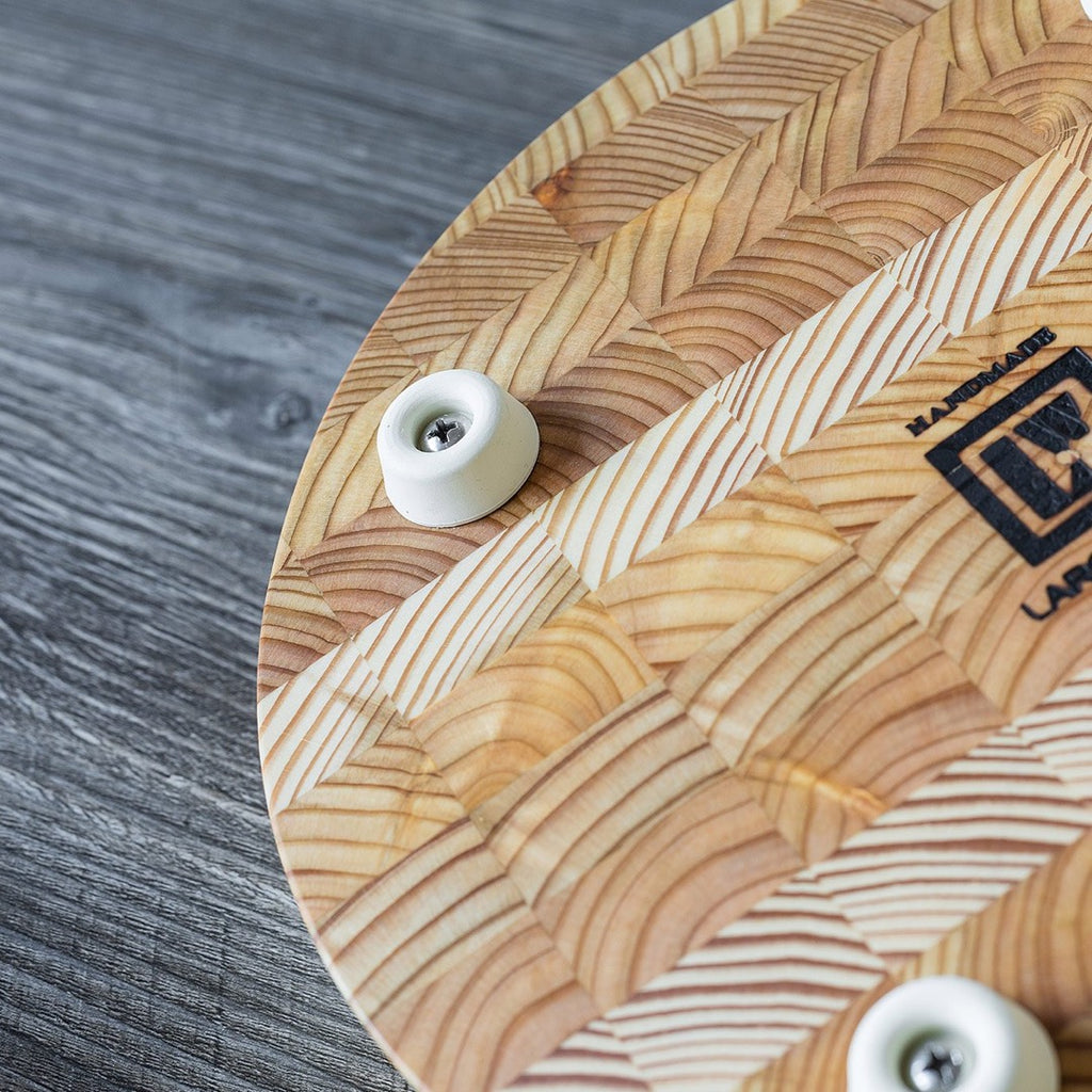 [Larch Wood] Handmade End-Grain Cheese board - Round